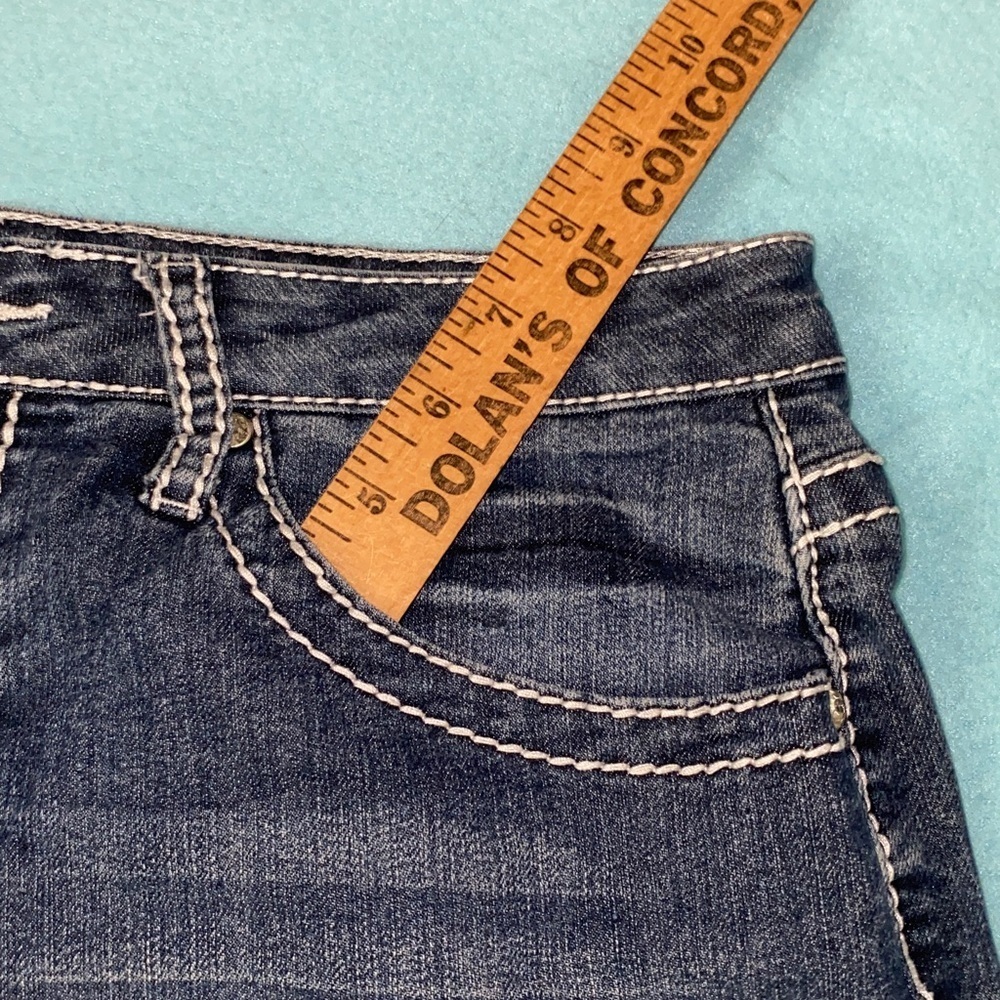 EARL JEAN denim jeans bling embroidered pockets blue vintage bootcut size 8 - Picture 13 of 13